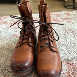 Frye lace up leather boots